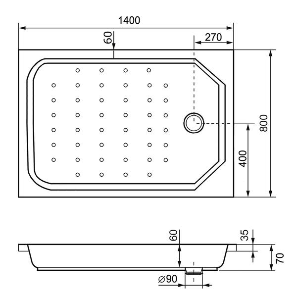 Душевой поддон RGW Style 16183814-11 80x140см белый