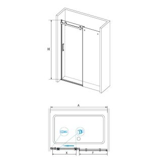 Душевая дверь RGW Tornado TO-14B 150x195см чёрный 02071415-14