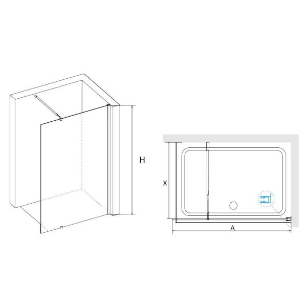 Душевая перегородка RGW Walk In WA-02 90см хром 41100209-51