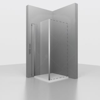 Боковая панель к душевому углу из стекла RGW Z-050-1 352205106-11 универсальная 60 см профиль хром стекло прозрачное