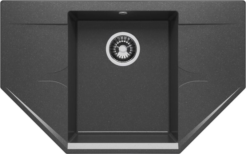 Мойка кухонная Polygran RIFF-800 чёрный 679078