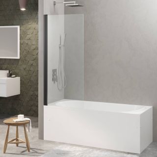 Шторка на ванну Berges River S Black 065013 90 см профиль чёрный стекло прозрачное