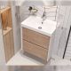 Тумба под раковину подвесная Velvex Gesso tp.GES.9696.60.2Y белый матовый/дуб сонома, 60 см