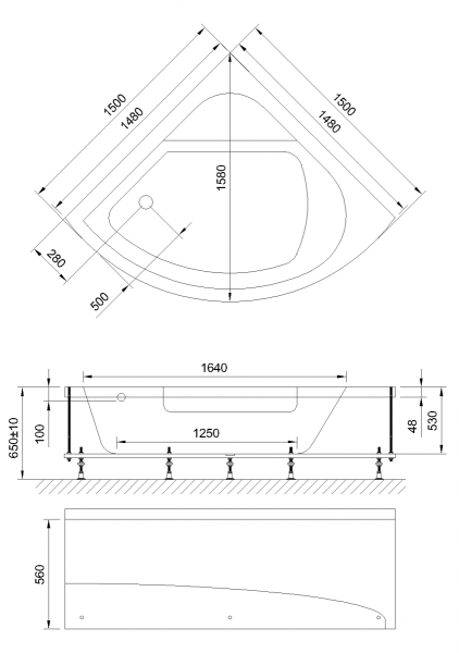 Гидромассажная ванна Royal Bath Rojo De Luxe 150x150см белый RB375201DL