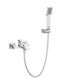 Смеситель BelBagno для ванны и душа в комплекте с ручным душем, шлангом и держателем, хром ROM-VASM-CRM