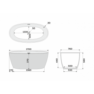 Ванна акриловая Delice Rondo DLR440104Bu 170х76 синяя матовая Ванна акриловая Delice Rondo DLR440104Bu 170х76 синяя матовая