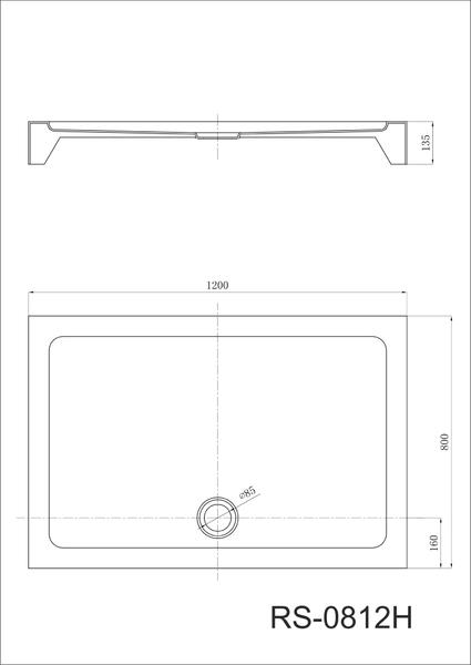 Поддон для душа Black & White Stellar Wind Easy Plumb 0812H00