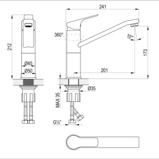 Смеситель для раковины Rossinka RS29-25 хром