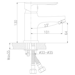 Смеситель для раковины Rossinka RS32-11 хром