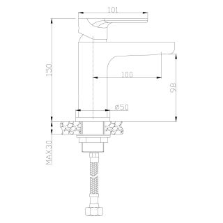 Смеситель для раковины Rossinka RS33-11U хром