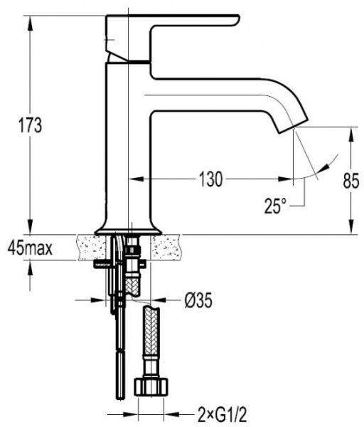 Смеситель для раковины Cezares Eco чёрный матовый ECO-LS-NOP-W0