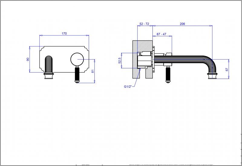 Встраиваемый смеситель для раковины однорычажный Cezares APHRODITE-BLSM2-01-Bi
