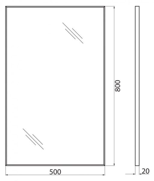 Зеркало BelBagno в алюминиевой раме хром SPC-AL-500-800
