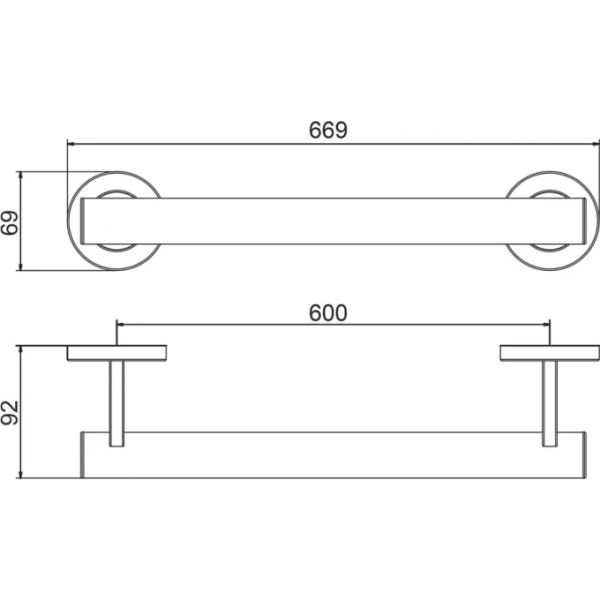 Ручка-поручень для ванной Gappo G8106-6 чёрный