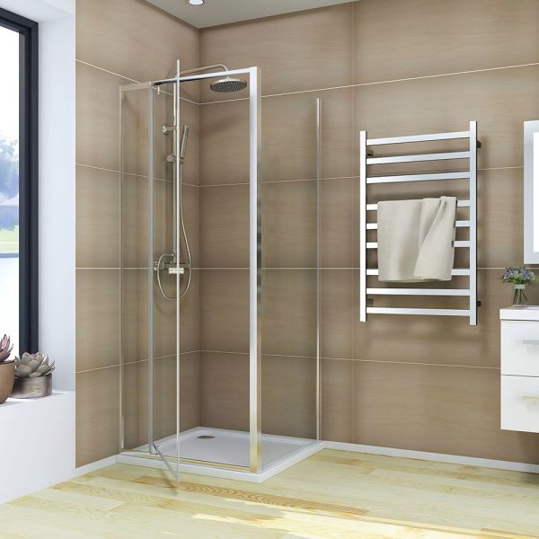 Душевой уголок Veconi Rovigo RV-026, 1100х1000х1950, хром, стекло прозрачное