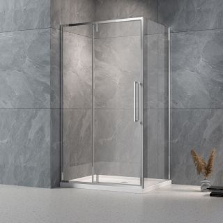 Душевой уголок Veconi Rovigo RV-034, 1100х800х1950, хром, стекло прозрачное Душевой уголок Veconi Rovigo RV-034, 1100х800х1950, хром, стекло прозрачное