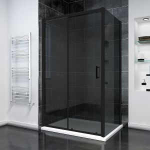 Душевой уголок Veconi Rovigo RV-055BT, 1100х1000х1950, черный матовый, тонированное стекло