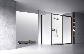 Душевой уголок Veconi Rovigo RV-060B, 1600х1100х1950, черный, стекло прозрачное Душевой уголок Veconi Rovigo RV-060B, 1600х1100х1950, черный, стекло прозрачное