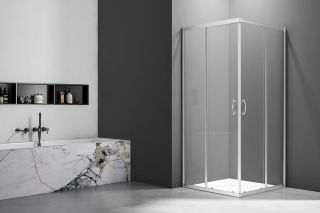 Душевой уголок Veconi Rovigo RV-101, 900x800x1900, хром, стекло прозрачное Душевой уголок Veconi Rovigo RV-101, 900x800x1900, хром, стекло прозрачное