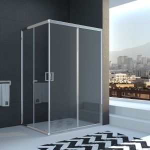 Душевой уголок Veconi Rovigo RV-10, 1100x900x1950, хром, стекло прозрачное