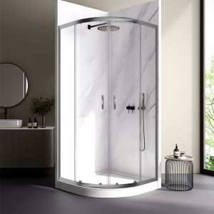 Душевой уголок Veconi Rovigo RV-202GR, 800x800x1900, брашированный графит, прозрачное стекло