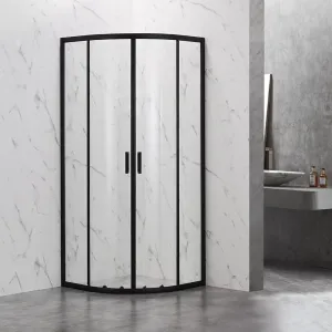 Душевой уголок Veconi Rovigo RV-202B, 800x800x1900, черный, стекло прозрачное