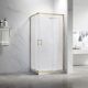Душевой уголок Veconi Rovigo RV-27G, 1100x800x1900, золото брашинг, прозрачное стекло