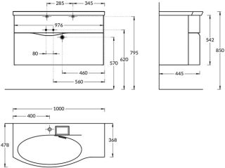 Тумба под раковину Kerama Marazzi Riva RV.100Lh\WHT.M левая 100 см белый матовый Тумба под раковину Kerama Marazzi Riva RV.100Lh\WHT.M левая 100 см белый матовый