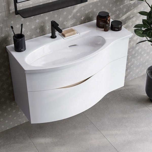 Тумба под раковину Kerama Marazzi Riva RV.100Lh\WHT.M левая 100 см белый матовый