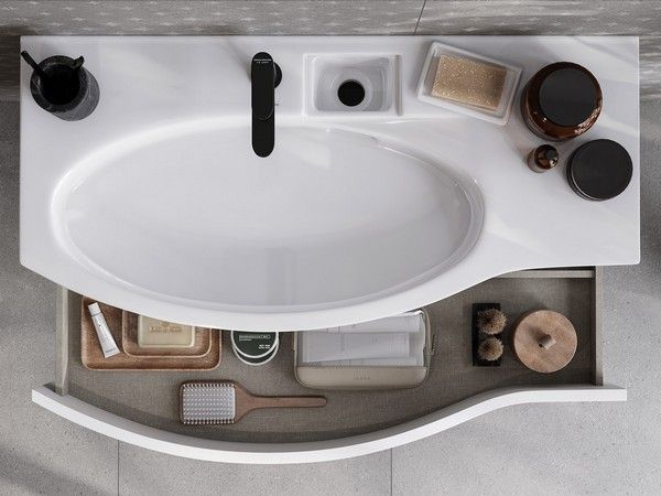 Тумба под раковину Kerama Marazzi Riva RV.100Lh\WHT.M левая 100 см белый матовый