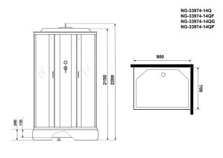 Душевая кабина Niagara Classic 339744Q 90x70 см профиль хром стекло матовое