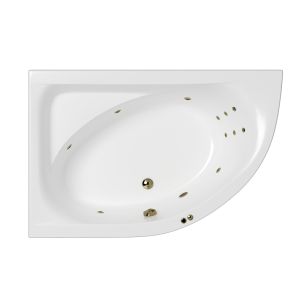 Гидромассажная ванна WHITECROSS Aquarella 0108.170110.100.LINE.BR левая 170x110 см Line бронза