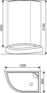 Душевая кабина Arcus style S-08 R 120х80х215