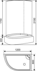 Душевая кабина Arcus style S-09 R 120х80х215