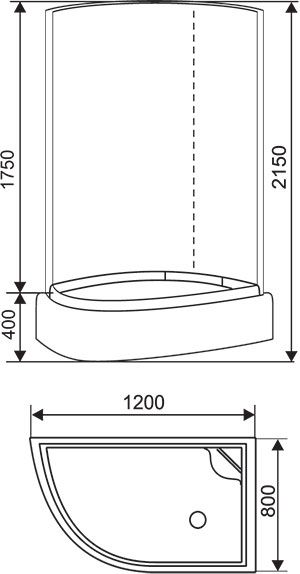 Душевая кабина Arcus style S-09 R 120х80х215