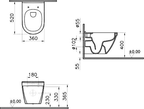 Унитаз с инсталляцией VitrA S50 9003B003-7201