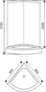 Душевая кабина Arcus style S-12G 90х90х215 Душевая кабина Arcus style S-12G 90х90х215