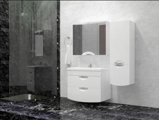 Тумба под раковину STYLE LINE ЛС-000010037  "Жасмин 2" (2 ящ.), Комо 80, Люкс белая, PLUS Тумба под раковину STYLE LINE ЛС-000010037  "Жасмин 2" (2 ящ.), Комо 80, Люкс белая, PLUS