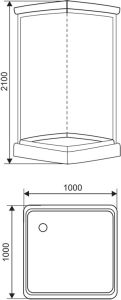 Душевая кабина Arcus style S-43 100х100х210
