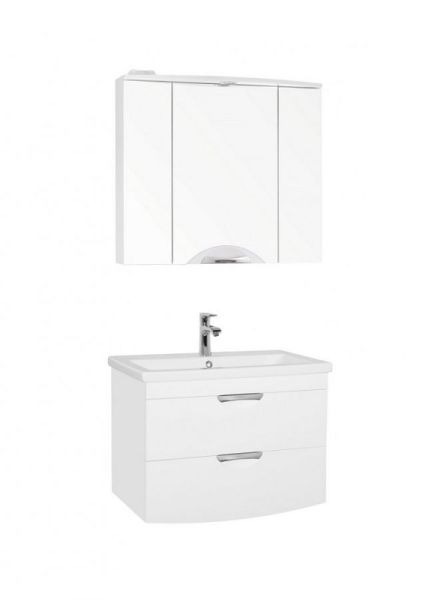 Тумба под раковину STYLE LINE ЛС-000010037  "Жасмин 2" (2 ящ.), Комо 80, Люкс белая, PLUS