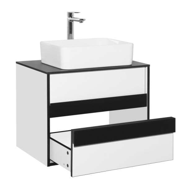 Тумба с раковиной STYLE LINE ЛС-000010041  "Амстердам 70" со столешницей, белый матовый