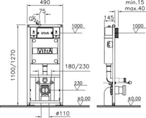Унитаз с инсталляцией VitrA S50 9003B003-7201