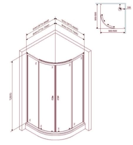 Душевой уголок Am.Pm X-Joy W88G-205-090MT 90x90