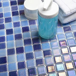 Стеклянная мозаика VIDREPUR Shell С0002472 1236472 Mix Deep Blue 552/555 (на сетке)