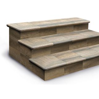 Керамогранит Exagres Ступень фронтальная С0002762 343243 Peldano Forest Moka клинкер 33x33 антискользящая