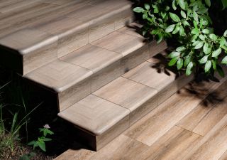 Керамогранит Exagres Ступень фронтальная С0002762 343243 Peldano Forest Moka клинкер 33x33 антискользящая
