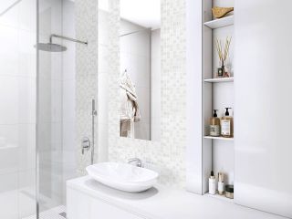 Стеклянная мозаика VIDREPUR С0002795 1236461 Astra White Белый на сетке