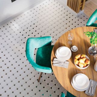 Керамическая мозаика  Starmosaic HOMEWORK С0002902 1236085 Hexagon Octagon big White/Black Matt CLA006 300х300х6