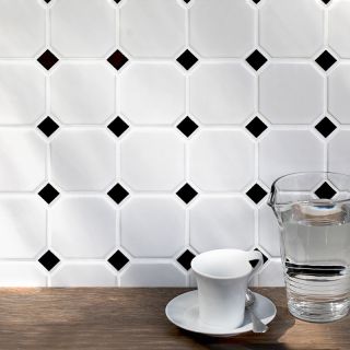 Керамическая мозаика  Starmosaic HOMEWORK С0002902 1236085 Hexagon Octagon big White/Black Matt CLA006 300х300х6