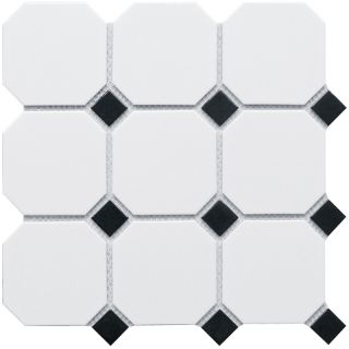 Керамическая мозаика  Starmosaic HOMEWORK С0002902 1236085 Hexagon Octagon big White/Black Matt CLA006 300х300х6